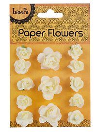 Набор для творчества. Цветы "Paper Flower", 3 больших + 10 маленьких, молочные и белые