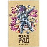 Скетчбук А4 32л "Диско космос" белый офсет, 100г/м2, крафт обл., тверд. подложка, склейка