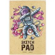 Скетчбук А4 32л "Диско космос" белый офсет, 100г/м2, крафт обл., тверд. подложка, склейка