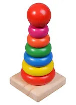 Пирамида в термоусадке, 6 колец, дерево, 2305-5