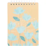 Блокнот А6 100л кл. "Pastel", голубые цветы, мягк.переплет, ламинация, спираль