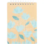 Блокнот А6 100л кл. "Pastel", голубые цветы, мягк.переплет, ламинация, спираль