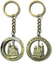 Сувенир, АКМ, Брелок "Спас.", металлический, рельефный, цвет бронза