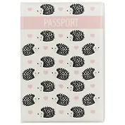 Обложка для паспорта Ежики и сердечки (ПВХ бокс) (ОП2018-182)