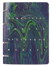 Тетрадь на кольцах «Настоящий момент» 100 листов в клетку, сменный блок - Listoff
