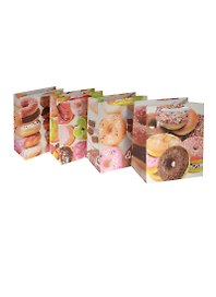 Пакет подарочный бумажный А4 26*32*12.5 "Пончики", женский, матовый ламинат, Kairui