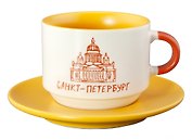Набор чашка+блюдце "СПб. Исаакий", желтый