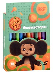 Фломастеры Мульти-Пульти, "Чебурашка", смываемые 12 цветов
