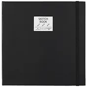 Скетчбук 195*195 40л "Free hand. No. 2" черный, гладкая бумага, 140г/м2, тв.обложка, резинка