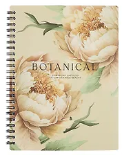 Тетрадь 96л кл. "Peony", желтый, карт.обл., микротекстурирование, ламинация, спираль