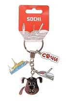 Брелок собака Сочи (металл) (199-D-135)