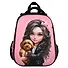 Ранец "Брюнетка с собачкой" 2 отделения, 27*37*13 см, 3 кармана - 1