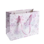Пакет А5 23*18*10 "Снежинки на белом" НГ, бум.мат.ламинат