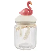 Баночка стекло с керамической крышкой Фламинго розовый (7,5х16)