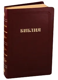 Библия (055 MG ИИЖ) (Темно-коричневая) (зол. срез) (кожа) (гладкая) (рамка)
