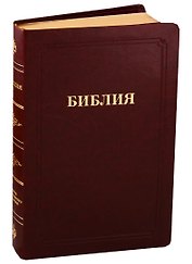 Библия (055 MG ИИЖ) (Темно-коричневая) (зол. срез) (кожа) (гладкая) (рамка)