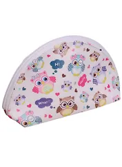 Сувенир, Косметичка Совы на белом фоне 19*13см (полукруг) 12-36036-S-2