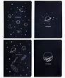 Записная книжка А6 26л "Interspace" сшивка, черн.внутр.блок, ассорти, Be positive