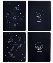 Записная книжка А6 26л "Interspace" сшивка, черн.внутр.блок, ассорти, Be positive