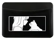 Чехол для карточек горизонтальный Аниме ч/б Девушка с котиком (ДКГ2024-145)