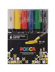 Маркеры акриловые 06цв "POSCA. Standard" 0,7мм, UNI