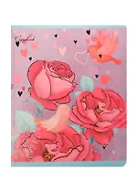 Тетрадь 48л кл. "Emma". Весеннее настроение" мат.ламинация, выб.лак, перл.блестки, тиснение сер.фольгой, ассорти, Unnika