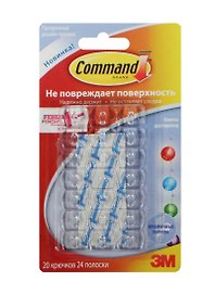 Клипса для гирлянд прозрачная, 3M, 20 штук