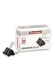 Зажимы для бумаг 41мм 12шт черные, к/к, Berlingo