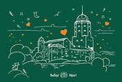 Открытка 10*15 линии Выборг Выборгский замок О/212/004