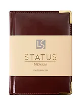 Ежедневник дат. 2026г. А6 176л "Status" каштановый, 7Б, тв.переплет, иск.кожа, обл.поролон, мет.уголки, тонир.блок, цв.торец, ляссе, инд.уп