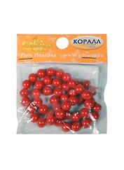 Натур. камни Коралл красный прессовка (скрепл. бусины) (00009462) (40шт) (8мм) (упаковка)