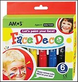 Набор, для детского творчества, Amos, Facе Deco, Мелки-гримм, 6 цветов, в блистере