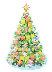 Плакат вырубной А4 "Елочка новогодняя"