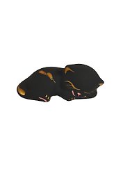 Фигурка декоративная керамика Котик спящий черный (8х3х4) (671068)