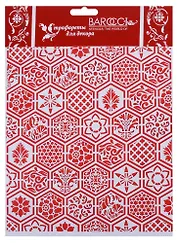 Трафарет Barocci ПВХ многоразовый Соты плитка 20х25см Ф-071