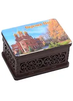 ГС Шкатулка малая с заливкой смола  Сергиев Посад  Достопримечательности города вид 1 (хдф, полимерная смола)(95х65х52)
