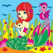 Набор ТМ Рыжий кот Холст с красками 15х15см КРАСИВАЯ РУСАЛКА (Арт. Х-9369)