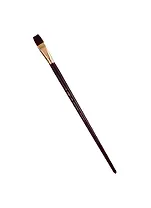 Кисть художественная Вернисаж, синтетика бордовая, плоская, длинная ручка №18, Гамма