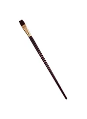 Кисть художественная Вернисаж, синтетика бордовая, плоская, длинная ручка №18, Гамма