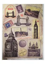 Рисовая бумага для декупажа Craft Premier Прогулка по Лондону (CP01716) (А3) (25г/м) (упаковка)