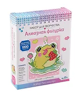 Алмазная фигурка с магнитом и ленточкой "Лягушка с клубникой"