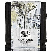 Маркеры 12цв оттенки серого, сумка-органайзер, Sketchmarker