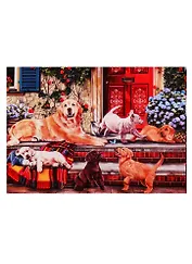 Набор для творчества, Рыжий Кот, Алмазная мозаика Семья Лабрадоров (класс.) 30х40см, с подр., с полн. заполн. (34цв.) ST984