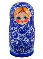 Матрешка 10 в 1 расписная гуашь (Гжель, Эскиз 1) (М10260401)
