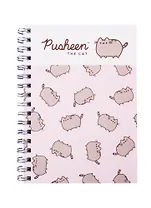 Записная книжка А6 80л кл. "Pusheen" карт.обл., спираль, выб.УФ-лак, ассорти