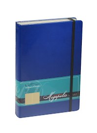 Ежедневник недат. А5 160л "MEGAPOLIS VELVET" синий, на резинке, иск.кожа, тонир.блок, карман, ляссе, Bruno Visconti