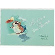 Альбом для рисования «Счастливая кошка» Феникс+ А4, 40 листов, скрепка