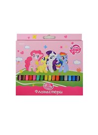 Фломастеры 18цв "My Little Pony", вент.колпачок, к/к, Proff