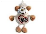 Мягкая игрушка Овечка на подвеске с надписью I Love You (10 см) (GS8542)
