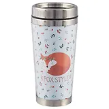 Термостакан Спящая лиса и вишенки (пластик) (400мл)